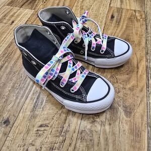 Converse All Star Kids Black High-Top Sneakers with Multicolor Laces